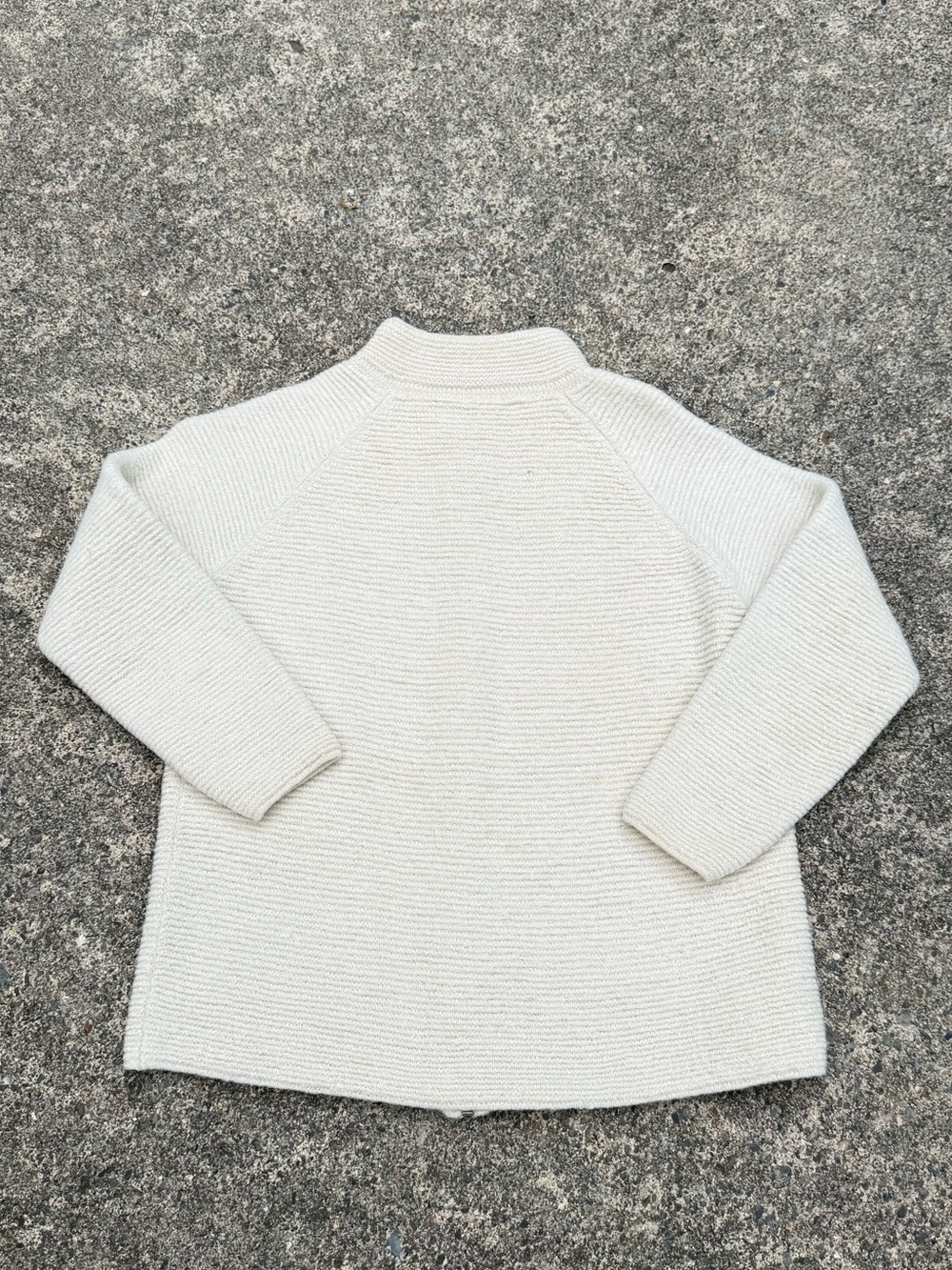 Millma’s Baby Alpaca Zip-Front Cream Knit Cardigan Sweater - Picture 7 of 10